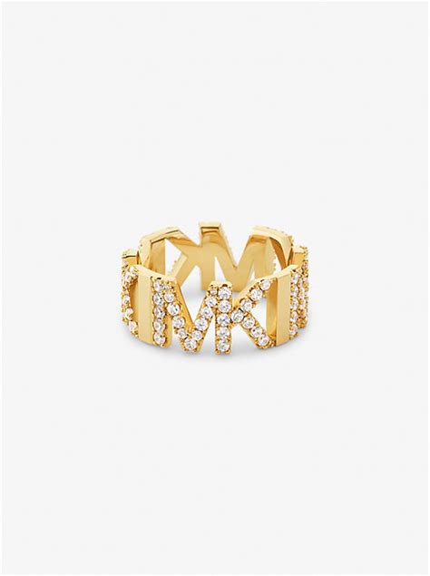 michael kors logo plate ring|Precious Metal Plated Sterling.